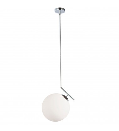  1LT Incand White Glass Pendant, PC Finish-(ORN-141P-PC-WH)-Dainolite