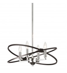  4LT Incandescent Chandelier, PC & MB Finish-(PAL-184C-PC-MB)-Dainolite
