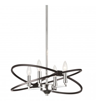  4LT Incandescent Chandelier, PC & MB Finish-(PAL-184C-PC-MB)-Dainolite