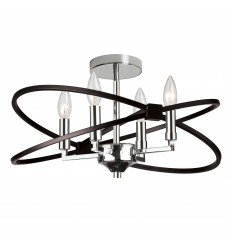  4LT Incandescent Semi Flush, PC and MB-(PAL-184SF-PC-MB)-Dainolite