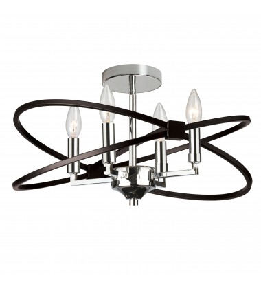  4LT Incandescent Semi Flush, PC and MB-(PAL-184SF-PC-MB)-Dainolite