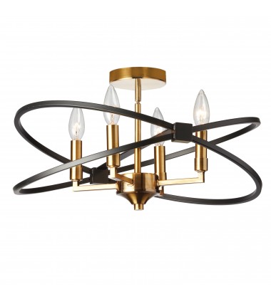  4LT Incandescent Semi Flush, VB and MB-(PAL-184SF-VB-MB)-Dainolite