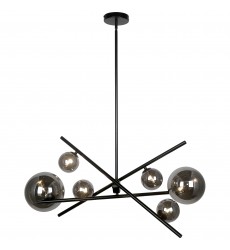 6LT Horz Pendant, MB w/ Smoked Glass-(PAM-276HP-MB)-Dainolite  6LT Horz Pendant, MB w/ Smoked Glass-(PAM-276HP-MB)-Dainolite
