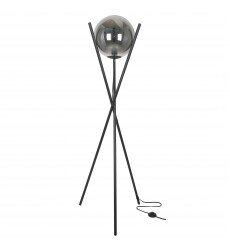  1LT Incand Floor Lamp Matte Black w/Smoked Glass-(PAM-601F-MB)-Dainolite