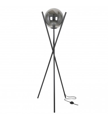  1LT Incand Floor Lamp Matte Black w/Smoked Glass-(PAM-601F-MB)-Dainolite