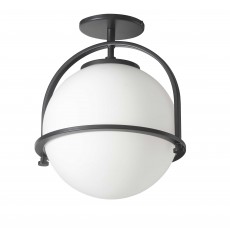  1LT Incandescent Semi-Flush, MB w/ WH Opal Glass-(PAO-121SF-MB)-Dainolite