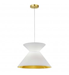  1LT Patricia Pendant, WHT/GLD Shade, AGB-(PAT-181P-AGB-692)-Dainolite