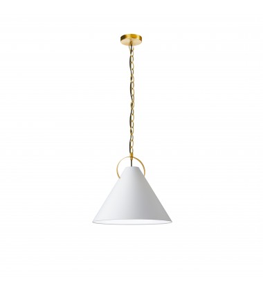  1LT Incand Pendant, AGB w/ WH Shade-(PCN-161P-AGB-790)-Dainolite