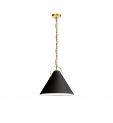  1LT Incand Pendant, AGB w/ BK Shade-(PCN-161P-AGB-797)-Dainolite