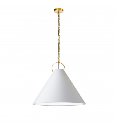  1LT Incand Pendant, AGB w/ WH Shade-(PCN-241P-AGB-790)-Dainolite