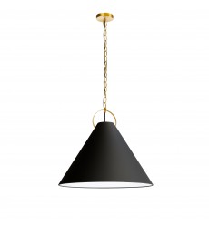  1LT Incand Pendant, AGB w/ BK Shade-(PCN-241P-AGB-797)-Dainolite