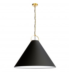  1LT Incand Pendant, AGB w/ BK Shade-(PCN-321P-AGB-797)-Dainolite