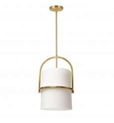 1LT Incand Pendant, AGB w/ WH Shade-(PDT-121P-AGB-WH)-Dainolite  1LT Incand Pendant, AGB w/ WH Shade-(PDT-121P-AGB-WH)-Dainolite