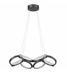  64W Chandelier, MB w/ WH Silicone Diff-(PHO-2564LEDC-MB)-Dainolite
