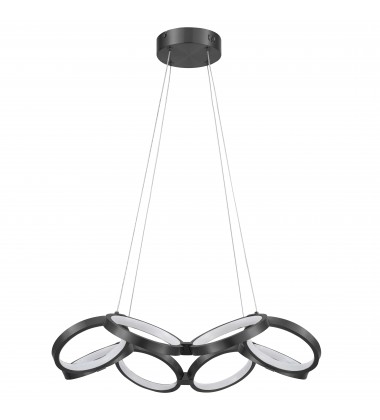  64W Chandelier, MB w/ WH Silicone Diff-(PHO-2564LEDC-MB)-Dainolite
