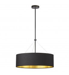  4LT Incand Chandelier, MB w/ BK/GLD Shade-(PLV-224C-MB-698)-Dainolite