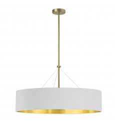  4LT Incand Chandelier, AGB w/ WH/GLD Shade-(PLV-304C-AGB-692)-Dainolite