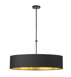  4LT Incand Chandelier, MB w/ BK/GLD Shade-(PLV-304C-MB-698)-Dainolite