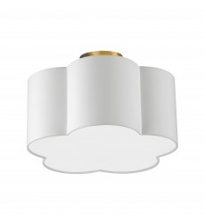  3LT Incandescent Flush Mount, AGB w/ White Shade-(PLX-152FH-AGB-WH)-Dainolite