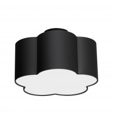  3LT Incandescent Flush Mount, MB w/ Black Shade-(PLX-152FH-MB-BK)-Dainolite