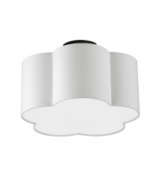  3LT Incandescent Flush Mount, MB w/ White Shade-(PLX-152FH-MB-WH)-Dainolite