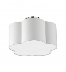  3LT Incandescent Flush Mount, PC w/ White Shade-(PLX-152FH-PC-WH)-Dainolite