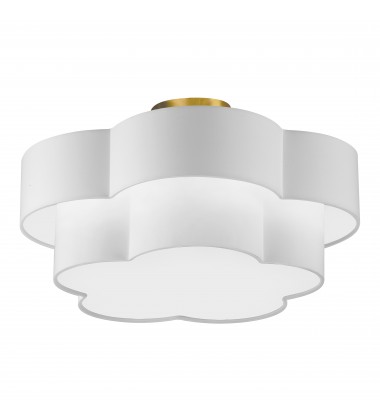  3LT Incan 2-Tier Flush Mount, AGB w/ White Shade-(PLX-203FH-AGB-WH)-Dainolite