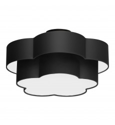  3LT Incan 2-Tier Flush Mount, MB w/ Black Shade-(PLX-203FH-MB-BK)-Dainolite