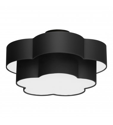  3LT Incan 2-Tier Flush Mount, MB w/ Black Shade-(PLX-203FH-MB-BK)-Dainolite