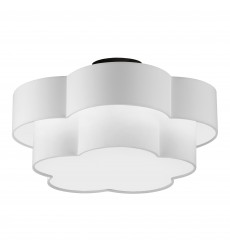  3LT Incan 2-Tier Flush Mount, MB w/ White Shade-(PLX-203FH-MB-WH)-Dainolite