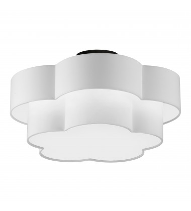  3LT Incan 2-Tier Flush Mount, MB w/ White Shade-(PLX-203FH-MB-WH)-Dainolite