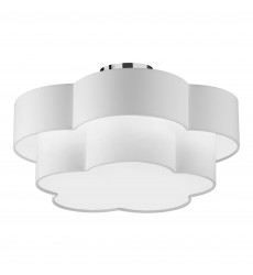  3LT Incan 2-Tier Flush Mount, PC w/ White Shade-(PLX-203FH-PC-WH)-Dainolite