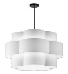  4LT Incan 3-Tier Chandelier MB w/ White Shade-(PLX-284C-MB-WH)-Dainolite