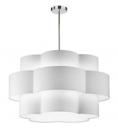  4LT Incan 3-Tier Chandelier, PC w/ White Shade-(PLX-284C-PC-WH)-Dainolite