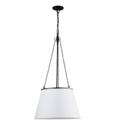  1LT Incandescent Pendant, MB w/ WH Shade-(PLY-181P-MB-WH)-Dainolite