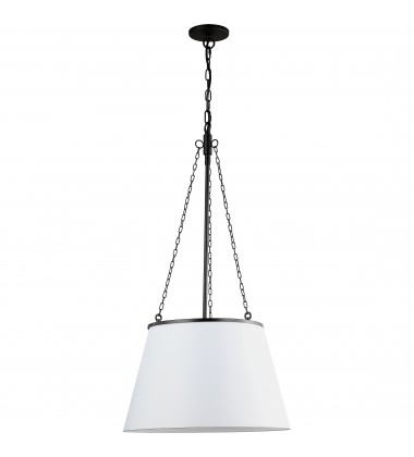  1LT Incandescent Pendant, MB w/ WH Shade-(PLY-181P-MB-WH)-Dainolite