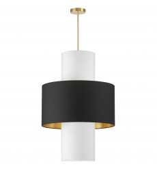  4LT Incan Pendant, AGB w/ BLK/GLD & WH Shades-(POA-224P-AGB-698-790)-Dainolite