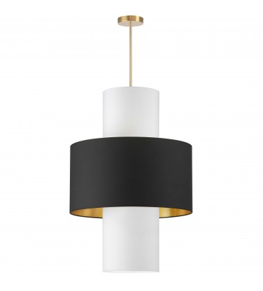  4LT Incan Pendant, AGB w/ BLK/GLD & WH Shades-(POA-224P-AGB-698-790)-Dainolite