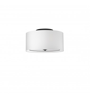  3LT Incand Flush Mount, MB with WH Shade-(POR-163FH-MB-WH)-Dainolite