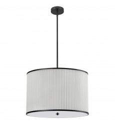  4LT Incan Pendant, MB w/ WH Pleated Shade-(PRD-243P-MB)-Dainolite