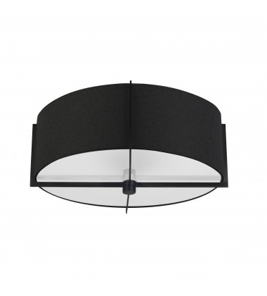  3LT Incandescent Semi-Flush Mount, MB w/ BK Shade-(PST-153SF-MB-BK)-Dainolite