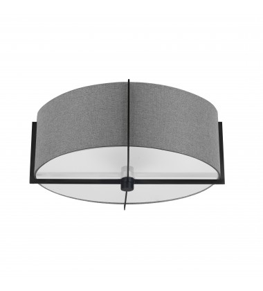  3LT Incandescent Semi-Flush Mount, MB w/ GRY Shade-(PST-153SF-MB-GRY)-Dainolite
