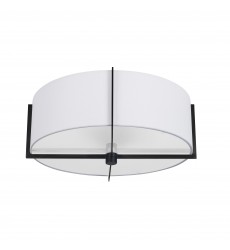  3LT Incandescent Semi-Flush Mount, MB w/ WH Shade-(PST-153SF-MB-WH)-Dainolite
