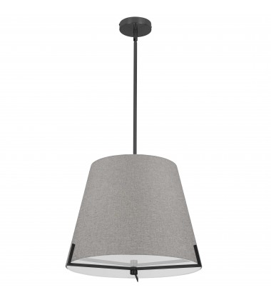  4 LT Incandescent Pendant, MB w/ GRY fabric shade-(PST-184P-MB-GRY)-Dainolite