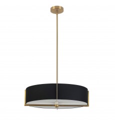  4LT Incandescent Pendant, AGB w/ BK Shade-(PST-214P-AGB-BK)-Dainolite