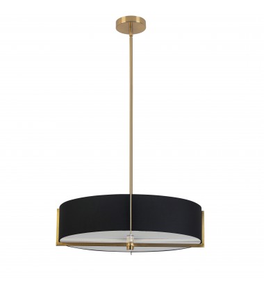  4LT Incandescent Pendant, AGB w/ BK Shade-(PST-214P-AGB-BK)-Dainolite