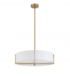 4LT Incandescent Pendant, AGB w/ WH Shade-(PST-214P-AGB-WH)-Dainolite  4LT Incandescent Pendant, AGB w/ WH Shade-(PST-214P-AGB-WH)-Dainolite