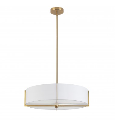 4LT Incandescent Pendant, AGB w/ WH Shade-(PST-214P-AGB-WH)-Dainolite  4LT Incandescent Pendant, AGB w/ WH Shade-(PST-214P-AGB-WH)-Dainolite