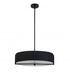 4LT Incandescent Pendant, MB w/ BK Shade-(PST-214P-MB-BK)-Dainolite  4LT Incandescent Pendant, MB w/ BK Shade-(PST-214P-MB-BK)-Dainolite