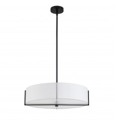 4LT Incandescent Pendant, MB w/ WH Shade-(PST-214P-MB-WH)-Dainolite  4LT Incandescent Pendant, MB w/ WH Shade-(PST-214P-MB-WH)-Dainolite